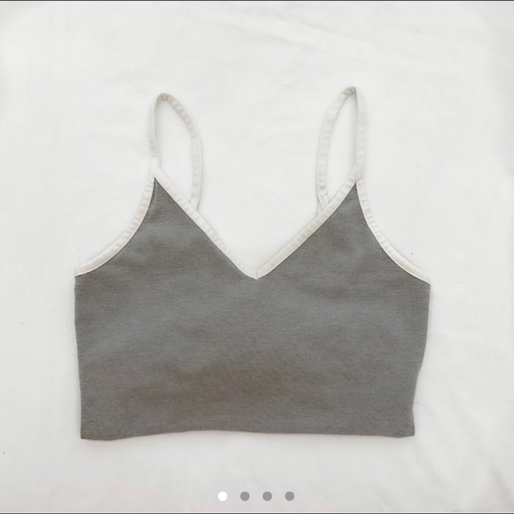 “F21” gray bodysuit with white lining